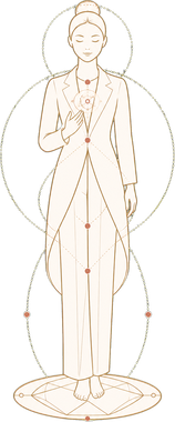 Маскот игры Лила: фигура с отмеченными чакрами, стоящая на лотосе